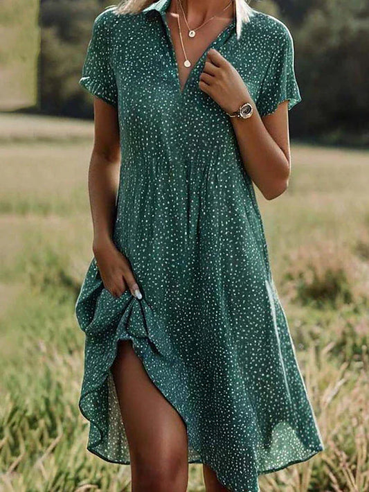 Mary - Short Sleeve Midi Dress
